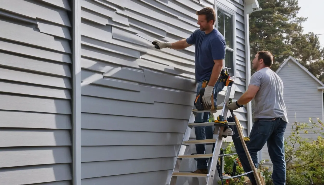 Independent siding provider installing new vinyl siding panels on a frame house in the East Bethel area